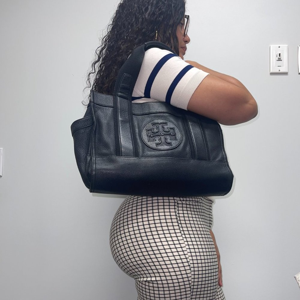 Tory Burch Black Leather Tote - Picture 4 of 10